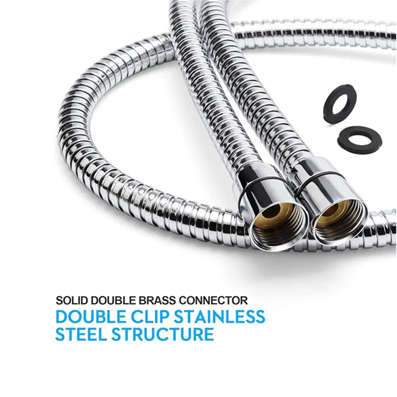 Stainless Steel Shower Hose, 70.87-in Extra Long Flexible Durable Shower Hose with Brass Inserts and Nuts