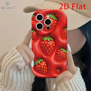 Strawberry Print Phone Case, Shockproof Full Coverage, Compatible with iPhone 17 Pro Max, 16-11, Birthday/gift for Couples
