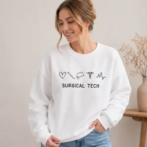 Surgical Tech Embroidered Sweatshirt, OR Nurse & Surgical Tech Crewneck Sweatshirt, ,  Scrub Tech, Anesthesiologist Apparel, Operating Room Team Gift Sweater