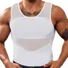 Men's Solid Color Double Layer Waist Compression Shapewear Tank Top, High Stretch Breathable Tummy Control Shaper, Breathable Waist Trainer, Waist Training Shapewear, Men's Shapewear for All Seasons