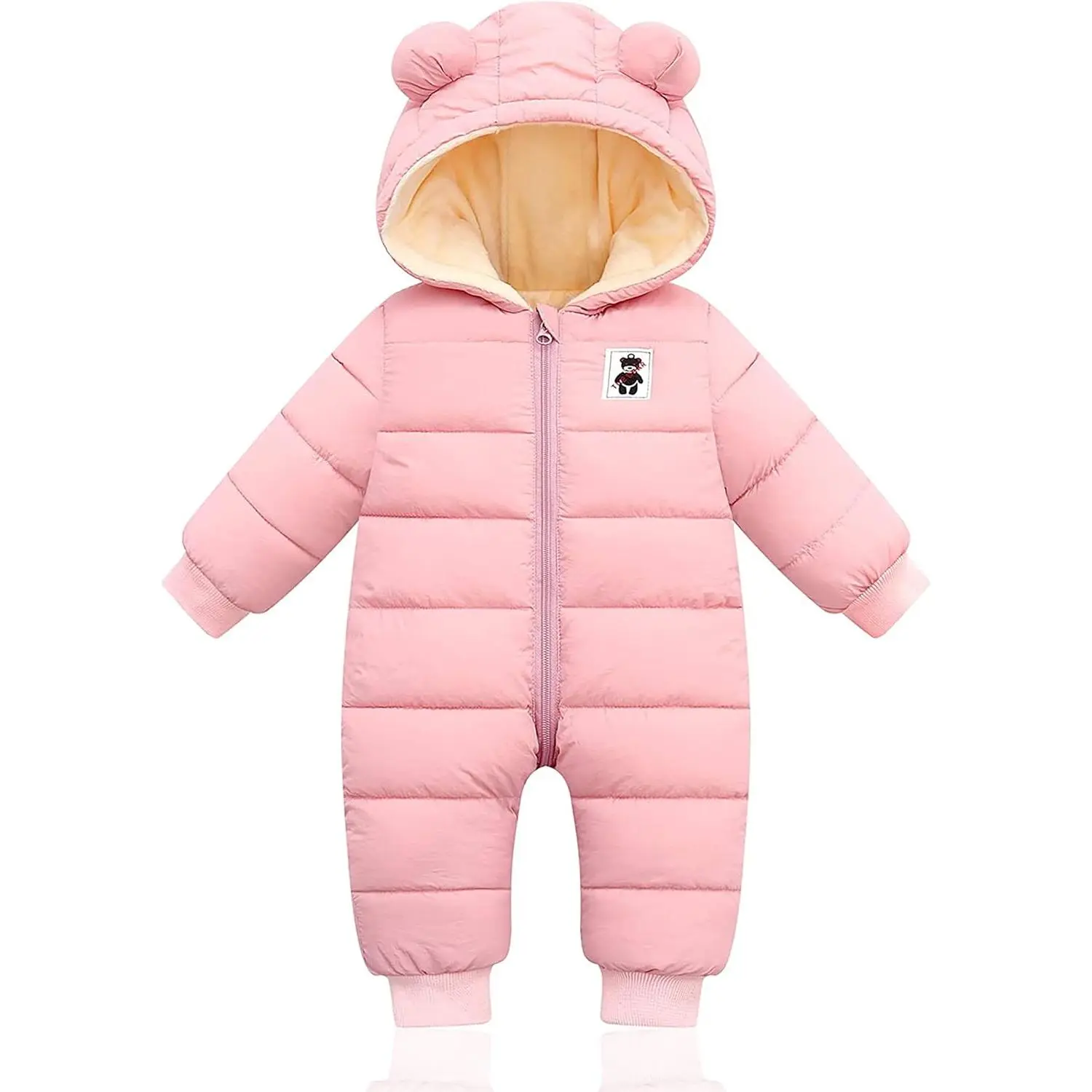 P-GCS05 Baby Hooded Zip Snowsuit, Soft Fabric Winter Coat Jumpsuit with Buttons for 18-24 Months Infant Toddler (Halloween, Thanksgiving), Cute Look, 3 - 4 Years, Cotton
