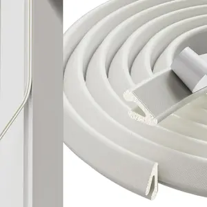 1 Pack*19.6 Ft Self-Adhesive V Shape  Window Weather Stripping Door Seal Insulation Strip for Winter, Soundproof Exterior Front Frame Gap Filler, Draft Stopper Tape Noise Light Blocker (White)