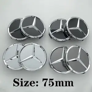 4pcs 75mm Glossy Black Car Wheel Center Logo Hub Cap For Mercedes Benz AMG W211 W205 W213 W203 C218 A207 CLA CLS E Class