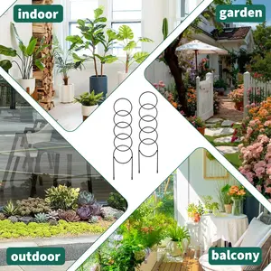 Garvee 17.3-Inch Small Metal Trellis for Potted Plants, Set of 12 Heavy Duty Supports for Climbing Plants, Rustproof Houseplant Support Ideal for Pothos, Hoya, Ivy, and Flower Growth