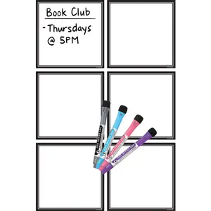 Black & White Dry-Erase Magnetic Square Notes