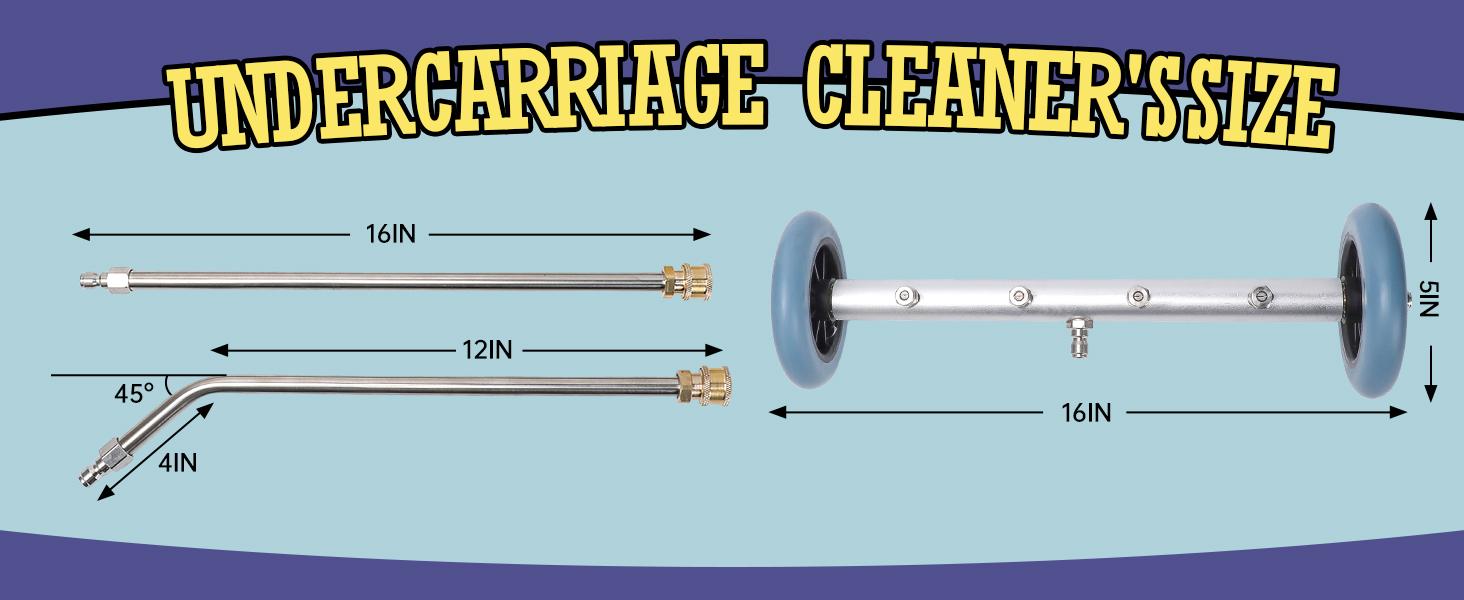 2026 16 Inch Undercarriage Pressure Washer Attachment, Undercarriage Washer,Under Car Washer Attachment with 2 Extension Wand, 4000 PSI