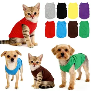 8PCS Pet Clothing - Soft and Lightweight, Sleeveless, Breathable Crewneck T-Shirt for Dogs and Cats, Solid Color Pure Color Shirt, Pet Cool Sleeveless Tank Top, Suitable for Small Dogs and Cats