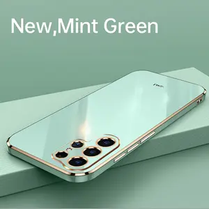 New solid color electroplated case for Samsung S26 Ultra, S25 Plus, and S24 phones; shockproof, minimalist, creative, niche, stylish soft protective case for S25/S26.