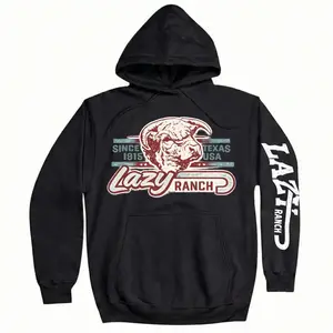 Vintage Lazy J Ranch Cow Hoodie – Western Ranch Graphic Sweatshirt, Cozy Country Aesthetic Hoodie for Women & Men