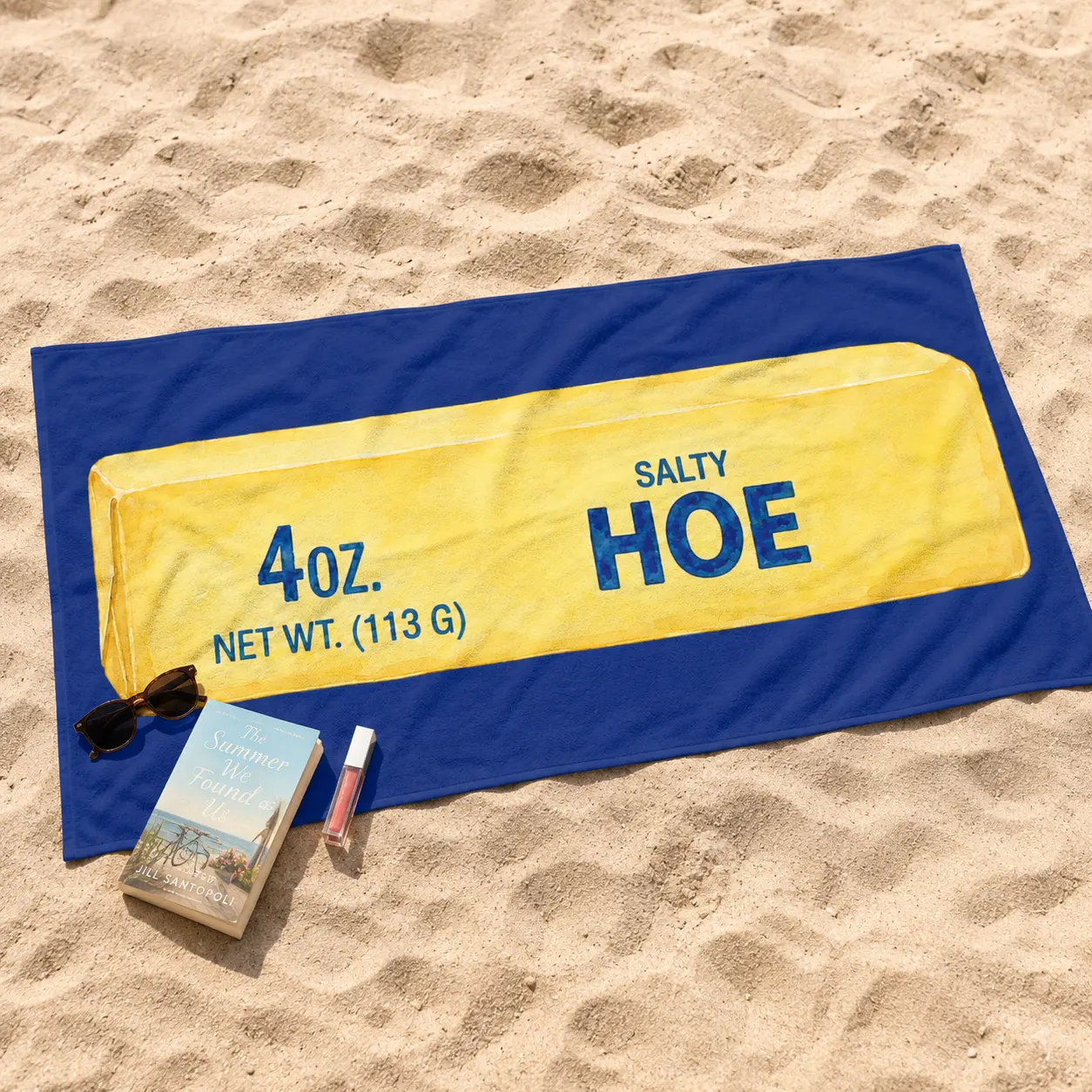 Salty Hoe Butter Stick Beach Towel | Funny Food Towel