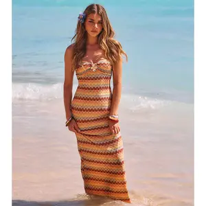 Golden Glow Strapless Maxi Dress