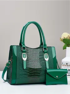 2026 New Women's Handbag, Color blocked Splicing Women's Bag, Multiple Combination 2-piece Set, Large Capacity Women's Shoulder Bag, Suitable for Daily Use and Leisure Shopping, PU Leather Handbag, Versatile Bag, Fashionable Bag Set