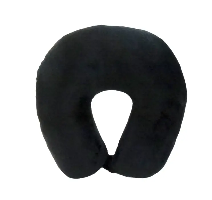 Microfiber Travel Neck Pillow - Black, One Size