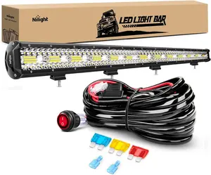 Nilight 37-in 780W Triple Row LED Light Bar, 78000LM Flood-Spot Combo Work Light with 12V Wiring Harness Kit, Die-Cast Aluminum Build, Nest Reflectors for Off-Road Trucks, SUVs