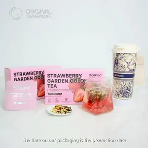 Bogo Strawberry Garden Oolong Tea 2 Cartons (80g 8g×10packs)×2 With Forest Thermos With Oolong Tea Apple Snow Pear Strawberry Kiwi Fruit Roselle