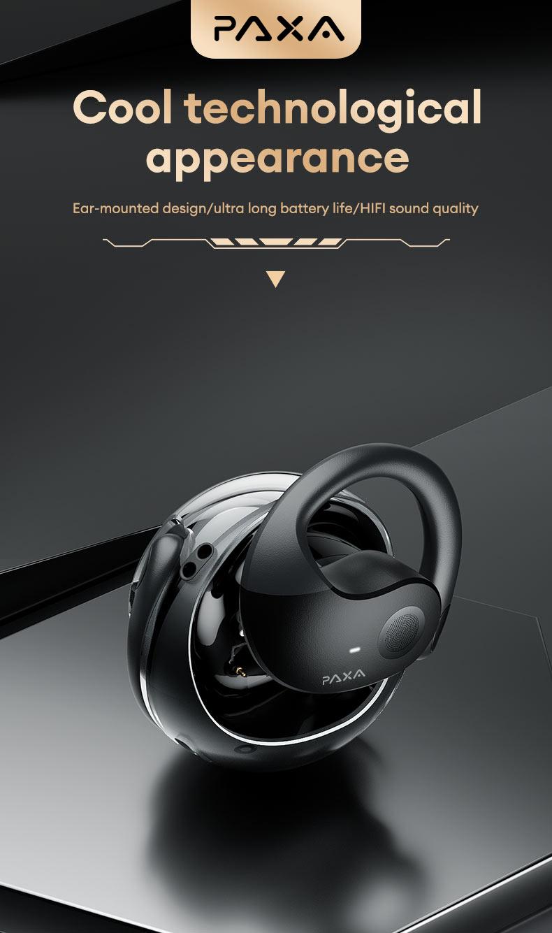 PAXA T26 Pro Wireless Earbuds,OWS Wireless Bluetooth Earbuds Luxurious Sound for Music & Phone Calls, Sport Headsets With Call Noise Canceling Mic