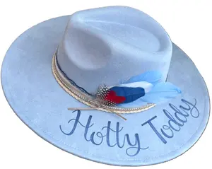 Custom Hand-Burned Western Hat Ole Miss Gameday - Personalized Hotty Toddy