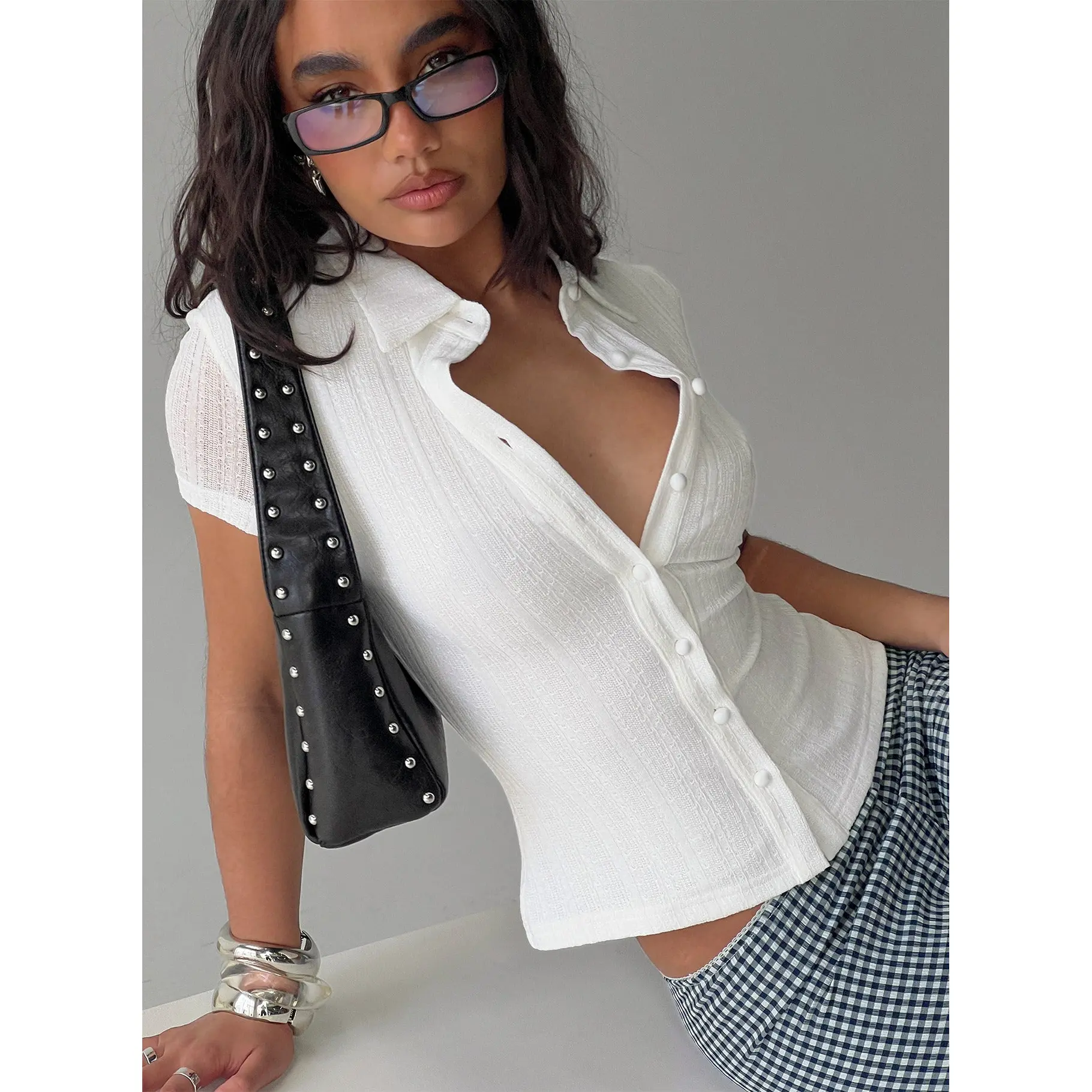 When You Sleep Short Sleeve Top White