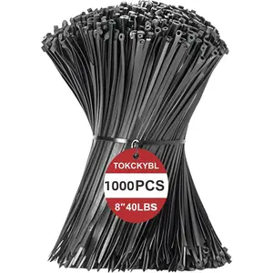 8 Inch Zip Ties (1000 Pack) – Duty 40lbs Tensile Strength, UV Resistant Black Cable Ties for Indoor & Use, Nylon Wire Ties for Organizing Cables,, and More