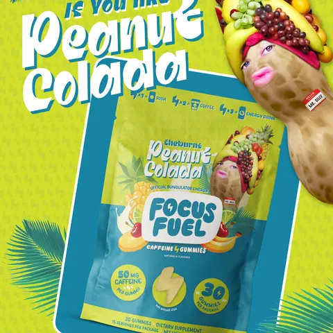 Focus Fuel - TheBurntPeanut Limited Edition Peanut Colada Coconut-Infused Caffeine Boost Sports & Energy Gummy from Focus Fuel