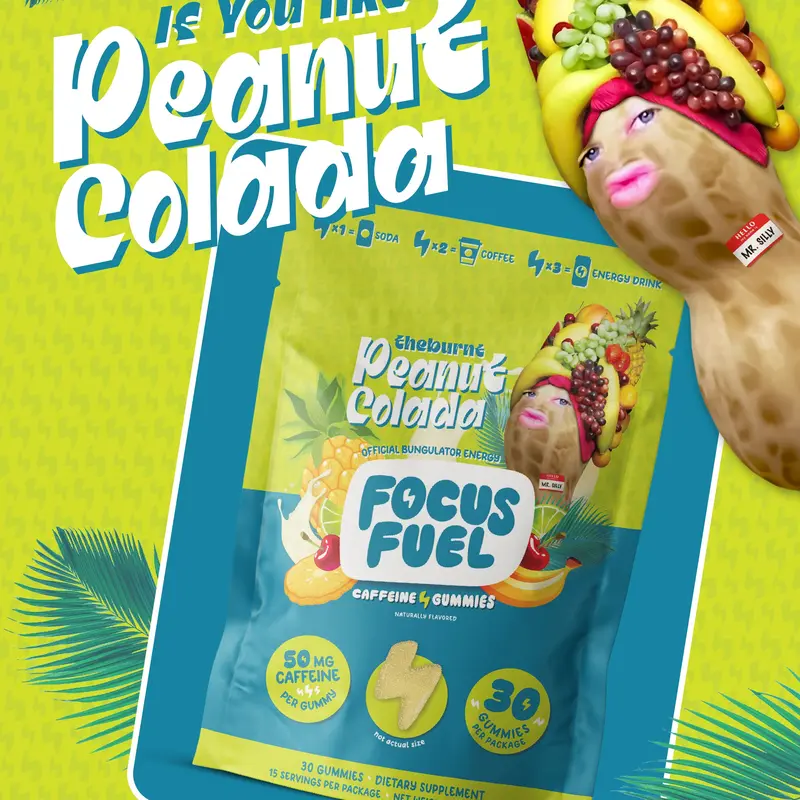 Focus Fuel - TheBurntPeanut Limited Edition Peanut Colada Coconut-Infused Caffeine Boost Sports & Energy Gummy from Focus Fuel