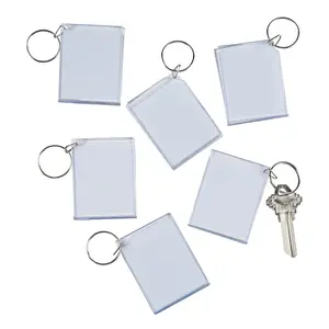 2 1/2" DIY Clear Plastic Keychains - 12 Pc.