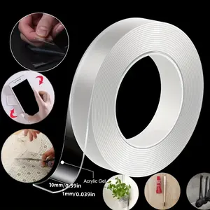 Transparent Double-Sided Nano Tape, Waterproof & Heat-Resistant, Reusable Adhesive Strips for Bathroom & Home Decorations, Multipurpose Mounting Tape