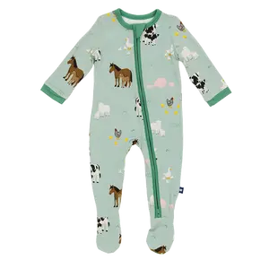 Zip Footie in Farm Animals