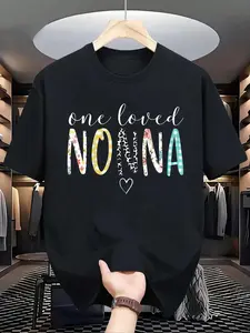 100% Cotton Nonna Graphic Cotton T-Shirt, Women's Men's Graphic Tee Causal Tops