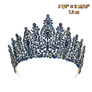 Baroque Luxury Queen Crystal Tiara Crown For Bridal Women & Girls Wedding Diadem Princess Party Hair Accessories Hearts  Event