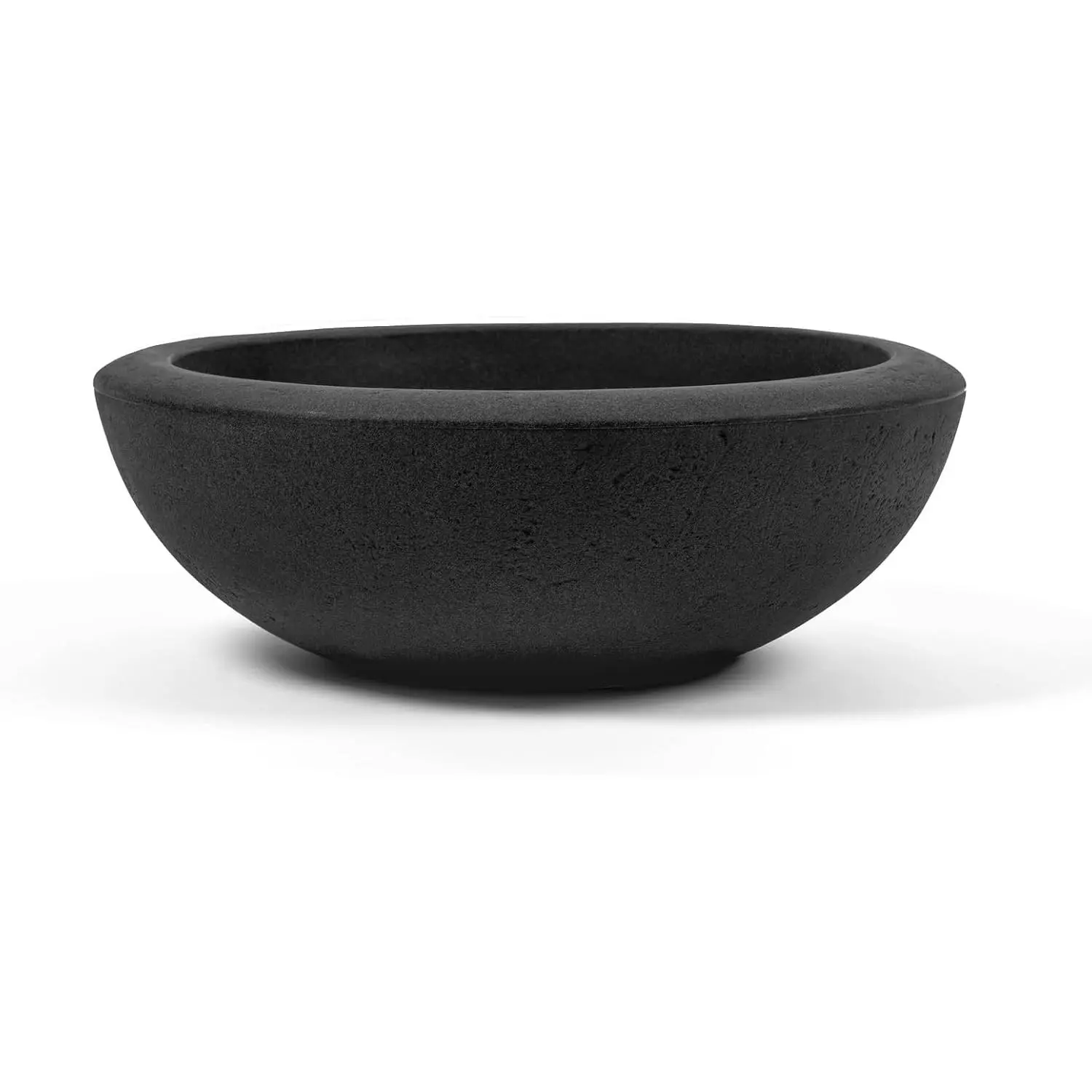 21" Santorini Bowl Polyresin Indoor and Outdoor Planter with Classic Black Finish - Durable, Weatherproof, Lightweight, Large  Pot for Patio, Garden, Deck, Entryway