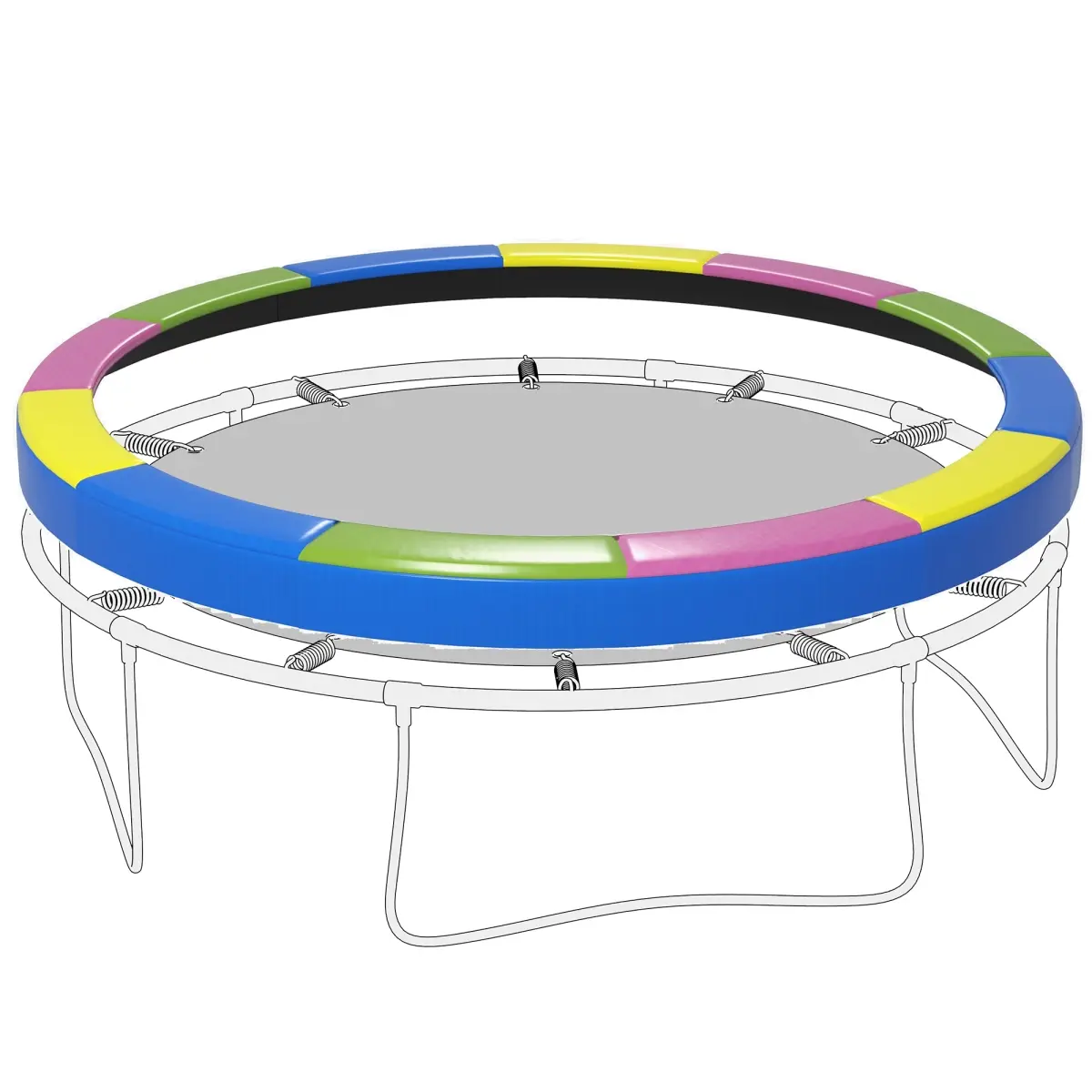 212 Main A00-023V02MX 12 ft. Soozier Trampoline Spring Cover, Trampoline Replacement Safety Pad, Water & Tear-Resistant, All-Weather Trampoline Accessories, No Holes for Poles