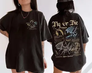 [Sale off up to 50%] Fly or Die shirt, Tairn Andarna Sgaeyl, Basgiath War College Hoodie, Bookish Gift for Readers, Fourth Wing, Dragon Rider Sweatshirt