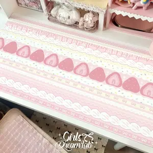 Pink Strawberry Cake Extended Mouse Pad | Kawaii Coquette Desk Mat | Oversized Non-Slip for Gamers & Girls | Sweet Pastel Aesthetic | Perfect for Gaming Setup & Desk Decor #StrawberryCake #KawaiiCoquette #PinkPastel #DeskMat #GamingAccessory