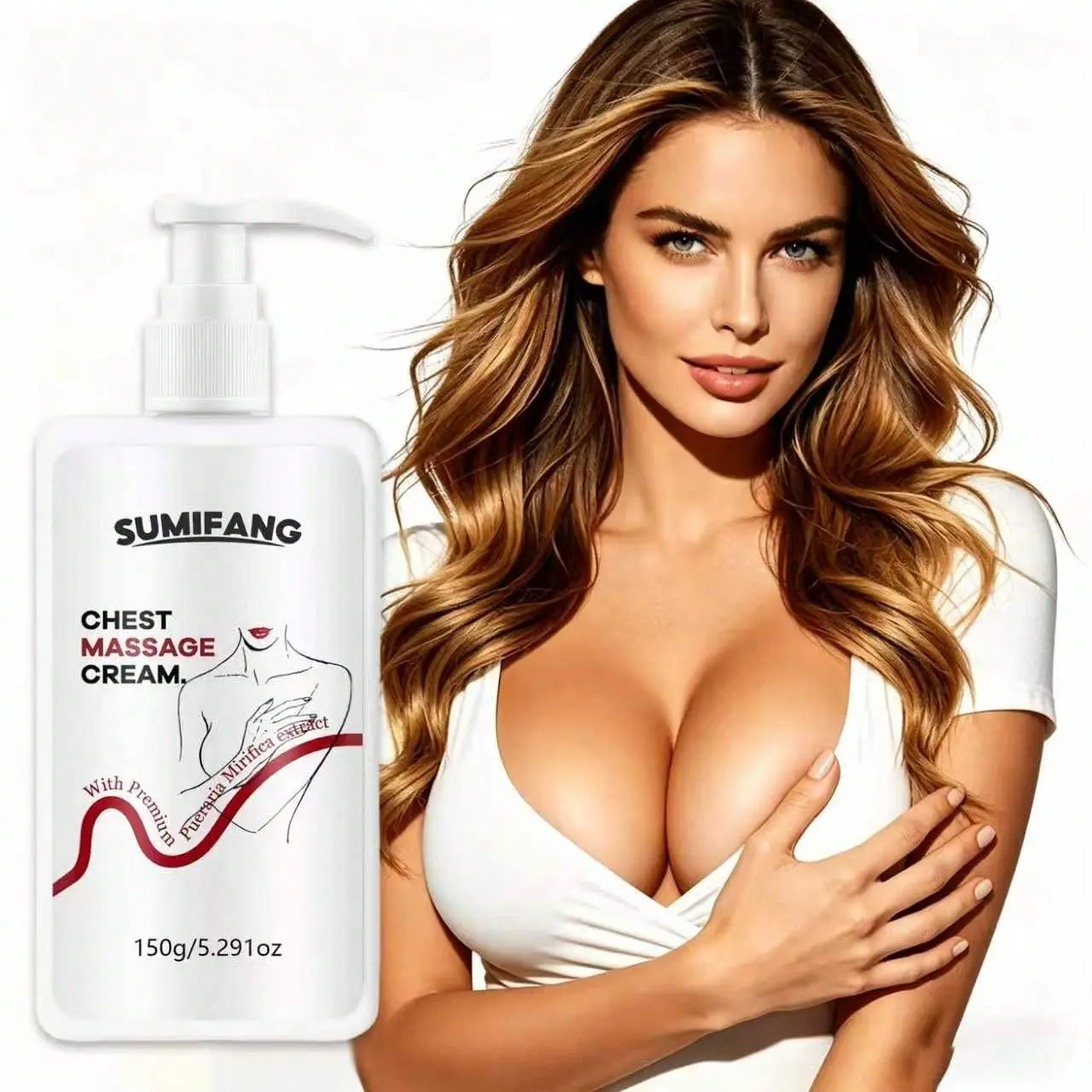 Breast Firming Lotion, Retinol, Improves Skin Elasticity, Gentle Nourishment, Fast Absorption, Non-Greasy, Chest Care, 150g