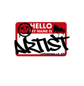 HELLO My Name is ARTIST Name Badge Sticker