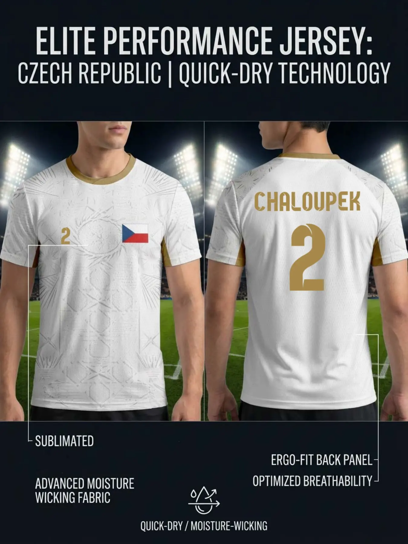 2026 Czech National Team Jersey, Special Edition Soccer Shirt, Breathable Quick-Dry Football T-Shirt, Men's Elite Sports Wear, Training Shirt