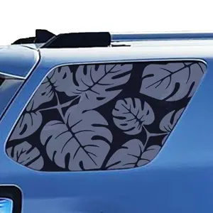 2PCS 42x95cm Universal Rear Side Window Leaves Decal for Car, Matte Black Vinyl Plant Sticker, Nature-Inspired Car Window Decoratio