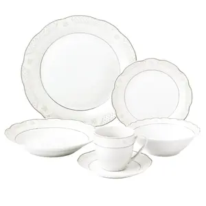 Lorenzo Import  24 Piece Wavy Dinnerware & Porcelain - Service for 4 - Atara