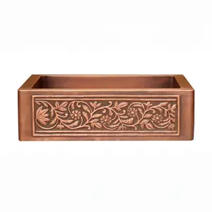 Akicon Custom Single Bowl Farmhouse Kitchen Copper Sink