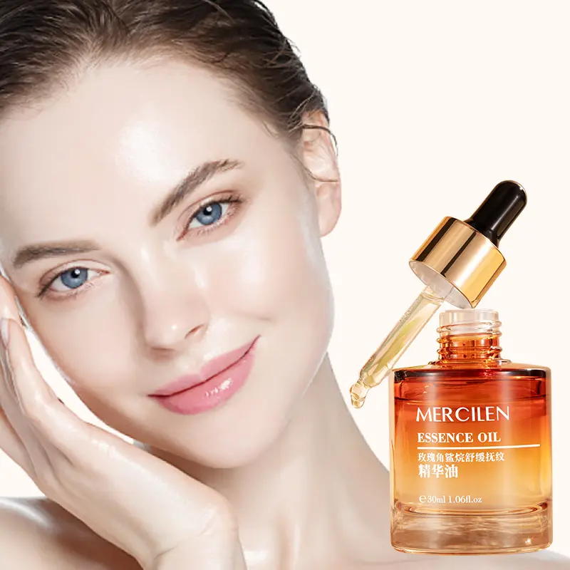 Mercilen Rose Squalane Soothing Wrinkle Serum 30ML, Deep Hydration Serum, Face Care Serum, Anti Aging Concentrate, Hydrating, Moisturizing, Moisture, Firming & Deep Nourishing Lightweight Facial Oil, Reduces Fine Lines, Daily Skin Care Essence