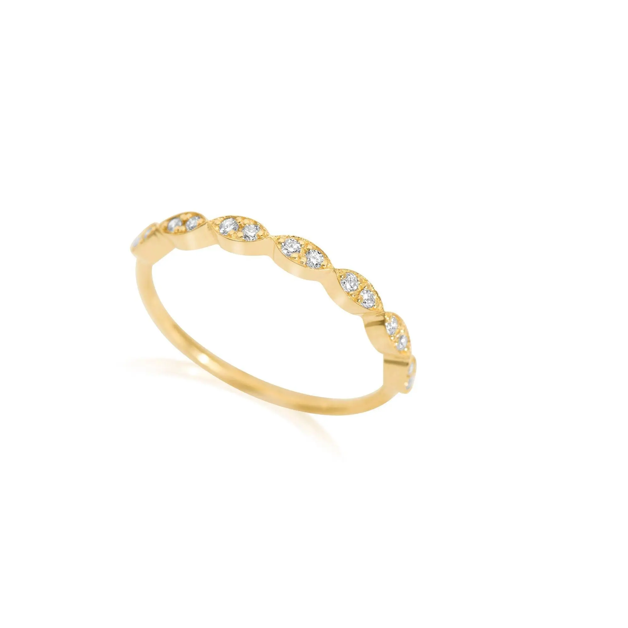 14K Gold Vintage Inspired Stackable Wedding Ring
