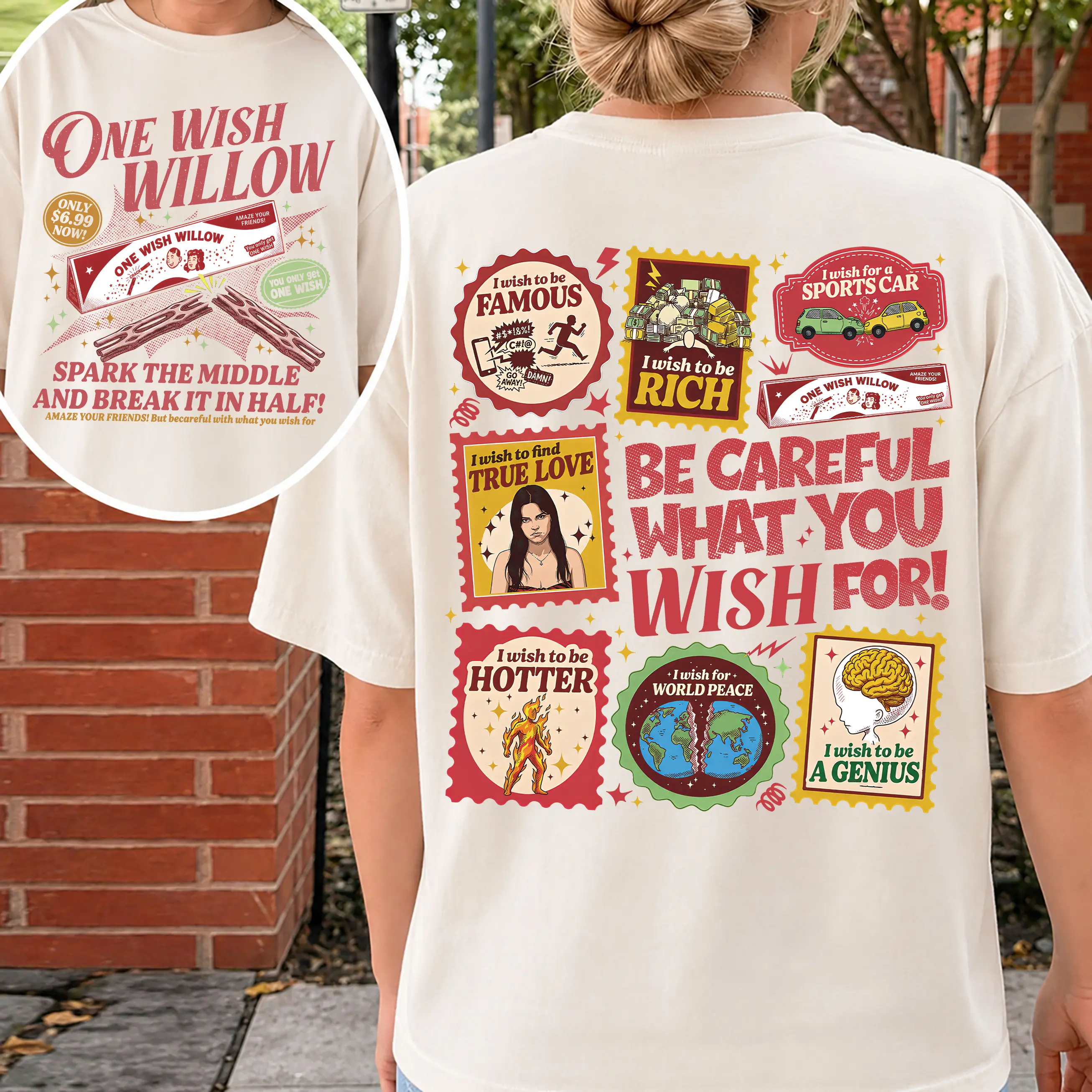 One Wish Willow Inspired Two Sided Shirt, Romance Horror Movie Graphic Tee, Be Careful What You Wish Tee, Movie Fan Tee