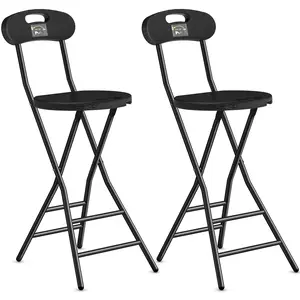 Rfiver Folding Stool, 2 Pack 24 inch Folding Bar Stool with Backrest and Handle