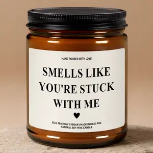MAKEAGIFT Smells Like You’re Stuck With Me Candle, Funny Love Gifts, Valentine Candles, Engagement Gift, Sweet Funny Girlfriend Boyfriend Gift