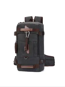 Men's Multifunctional Laptop Backpack, Canvas Hiking Bag, Crossbody Travel Bag, Durable Shoulder Strap Design, Ideal for Daily Use & Outdoor Adventures