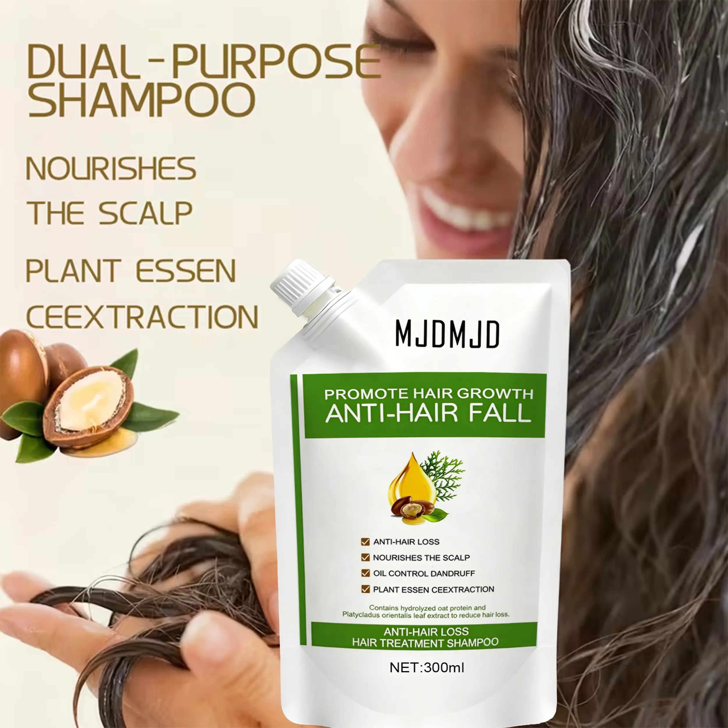 [Reduce Hair Loss] Anti-Hair Loss Shampoo in a Bag Deep cleanses,removes dandruff,controls oil while nourishing,repairs split ends and damaged hair,Specialized anti-hair loss shampoo,scalp care,travel essential,ideal gift