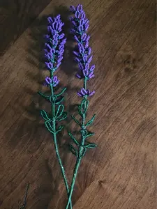 One Handmade French Beaded Lavender Flower- Elegant Decorative Accessories for Home & Garden