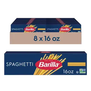 Barilla Spaghetti Pasta, 16 oz Box (Pack of 8) - Carb-Rich, Non-GMO, Made with Durum Wheat Semolina, Kosher Certified