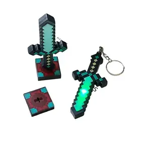 Light-Up Diamond Sword Keychain Mini LED Pendant for Keys & Bags Fantasy Accessory Collector's Item Glow Sword Keychain